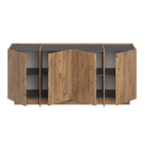 Dorma side table in oak look 180 cm Atlantic Pine and anthracite Melamine coated wood