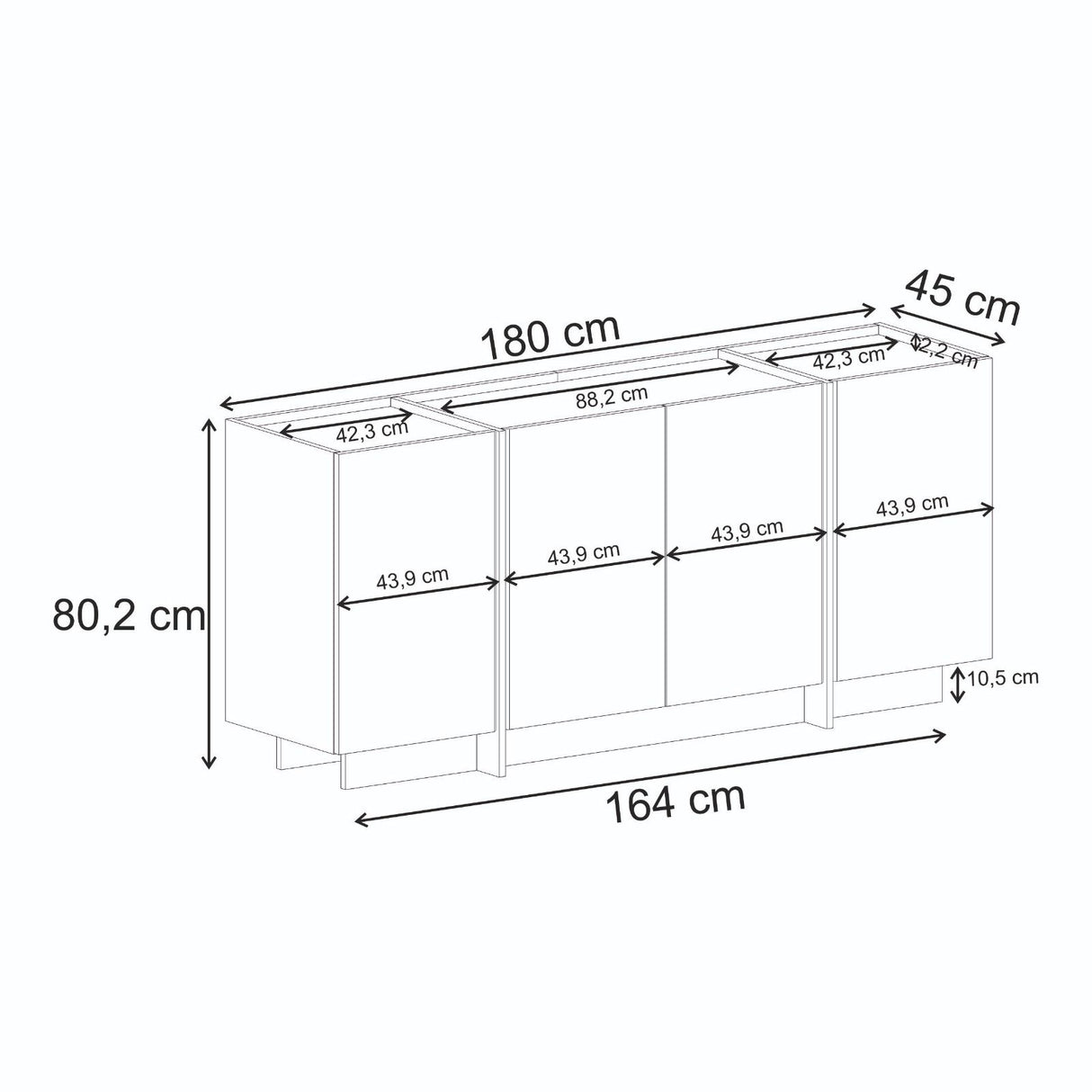 Dorma consoletafel travertinlook 180 cm Gemelamineerd hout