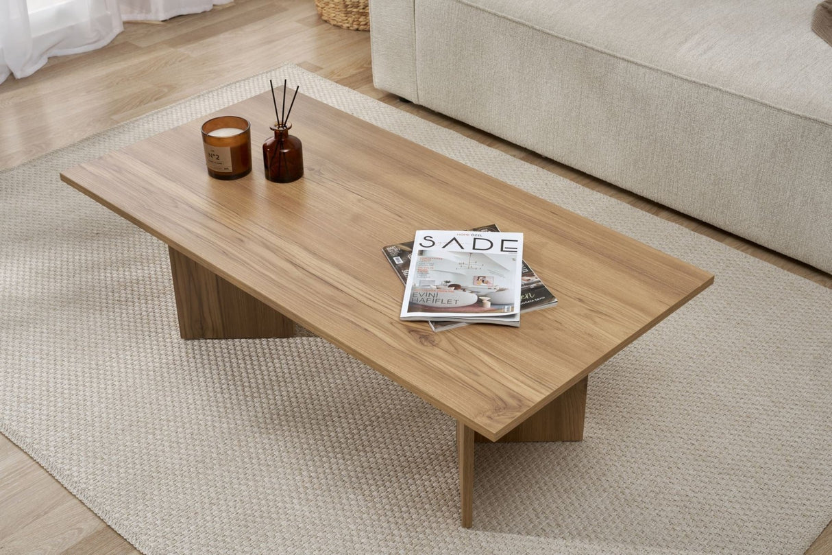 Coffee table Sabin Oak 119x60x40 cm Melamine 