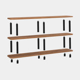 Wandkasten - Wandkast Zen Zwart Atlantisch Dennenhout Melamine 180x74,9x35 cm - Dimehouse