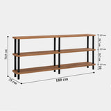 Wandkasten - Wandkast Zen Zwart Atlantisch Dennenhout Melamine 180x74,9x35 cm - Dimehouse
