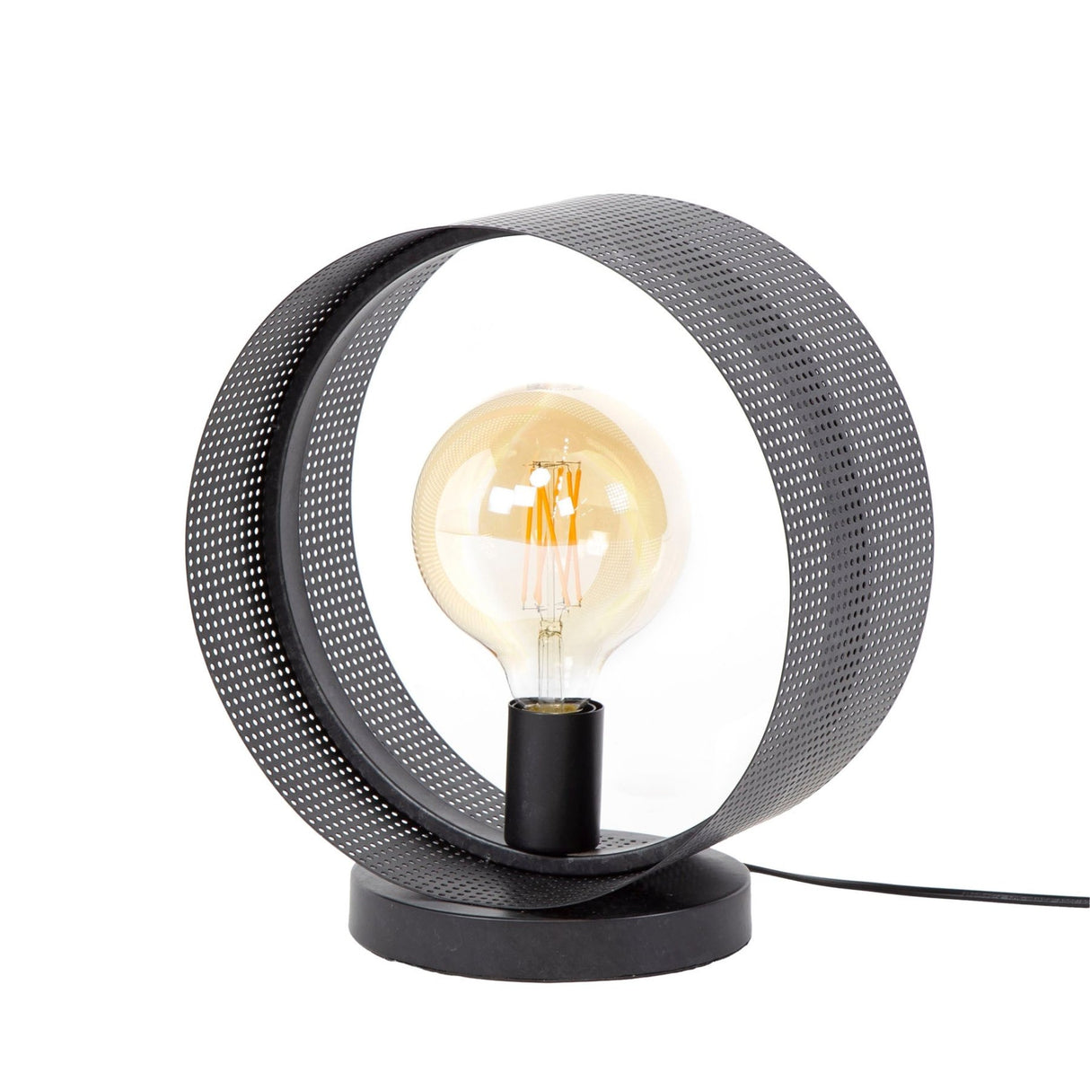Table lamp Fons 1-light round metal black 