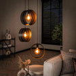 Hanging lamps - Hanging lamp Fons 3 - light stepped rings metal black - Dimehouse