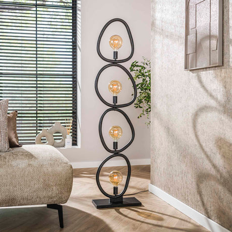 Floor lamp Orion 4-lights Black Metal 165 cm 