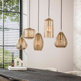 Pendant lamp Axis 5-lights smoke glass brown horizontal 