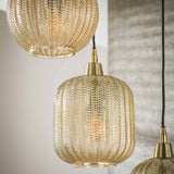 Glass Pendant Lamp Olaf 5-light Amber Gold