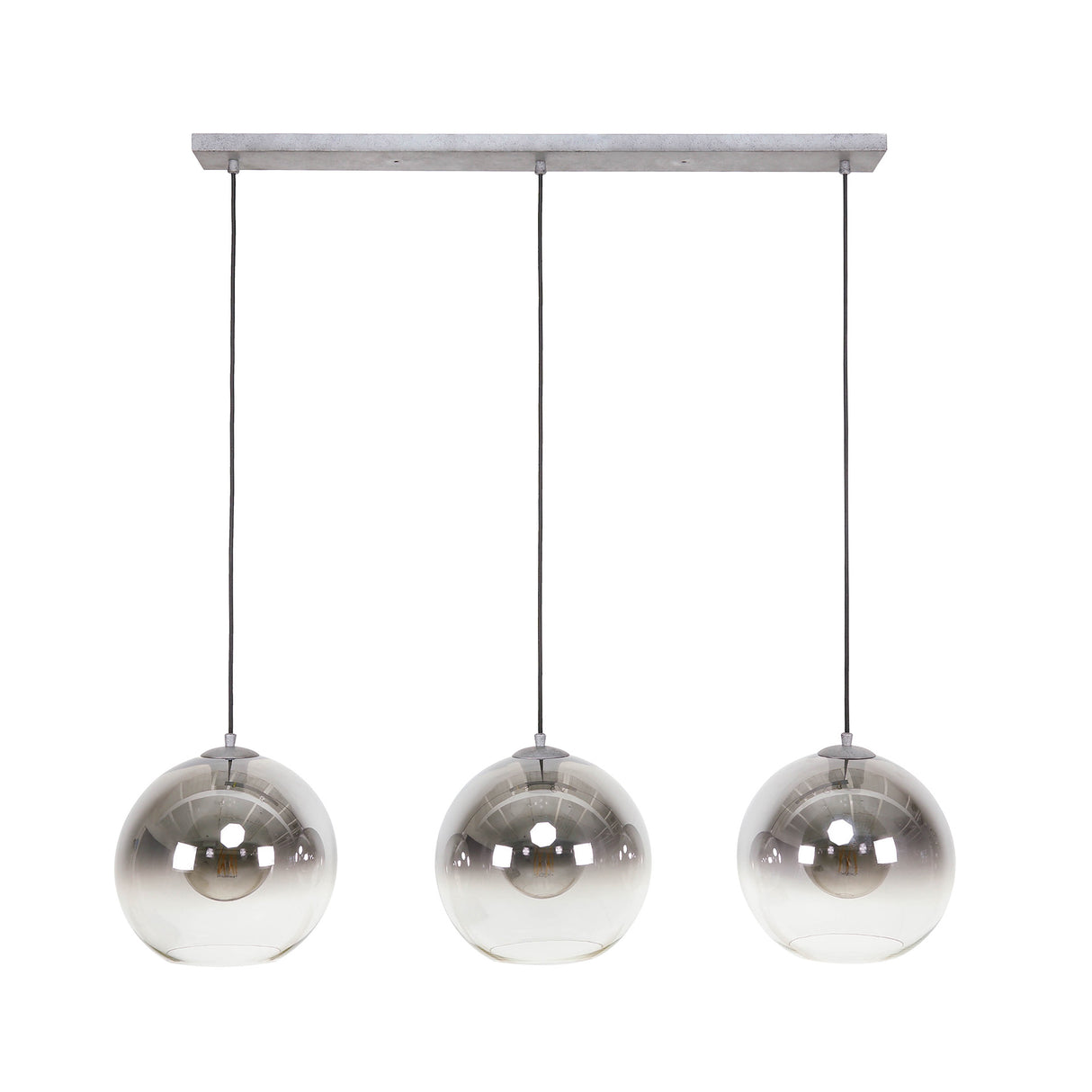 Glazen hanglamp Juliette 3-lichts smokey glass