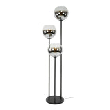 Floor lamp Nova 3-light black with metal shade 