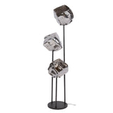 Vloerlamp 3-lichts getrapt chroom glas Rocks