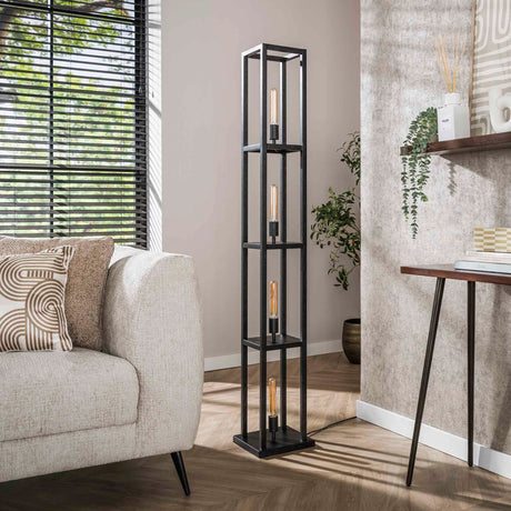 Industrial floor lamp Ardon 4-lights - Black metal 