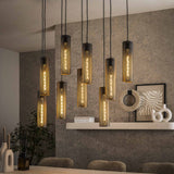 Hanglamp Zavi 9-lichts mesh zwart