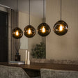 Hanging lamp-Hanging lamp Ada 4-light brown glass-Dimehouse