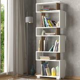 Boekenkast Blok Wit Walnoot Melamine 60x165x19,5 cm