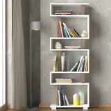 Bookcase block white walnut melamine 60x165x19.5 cm