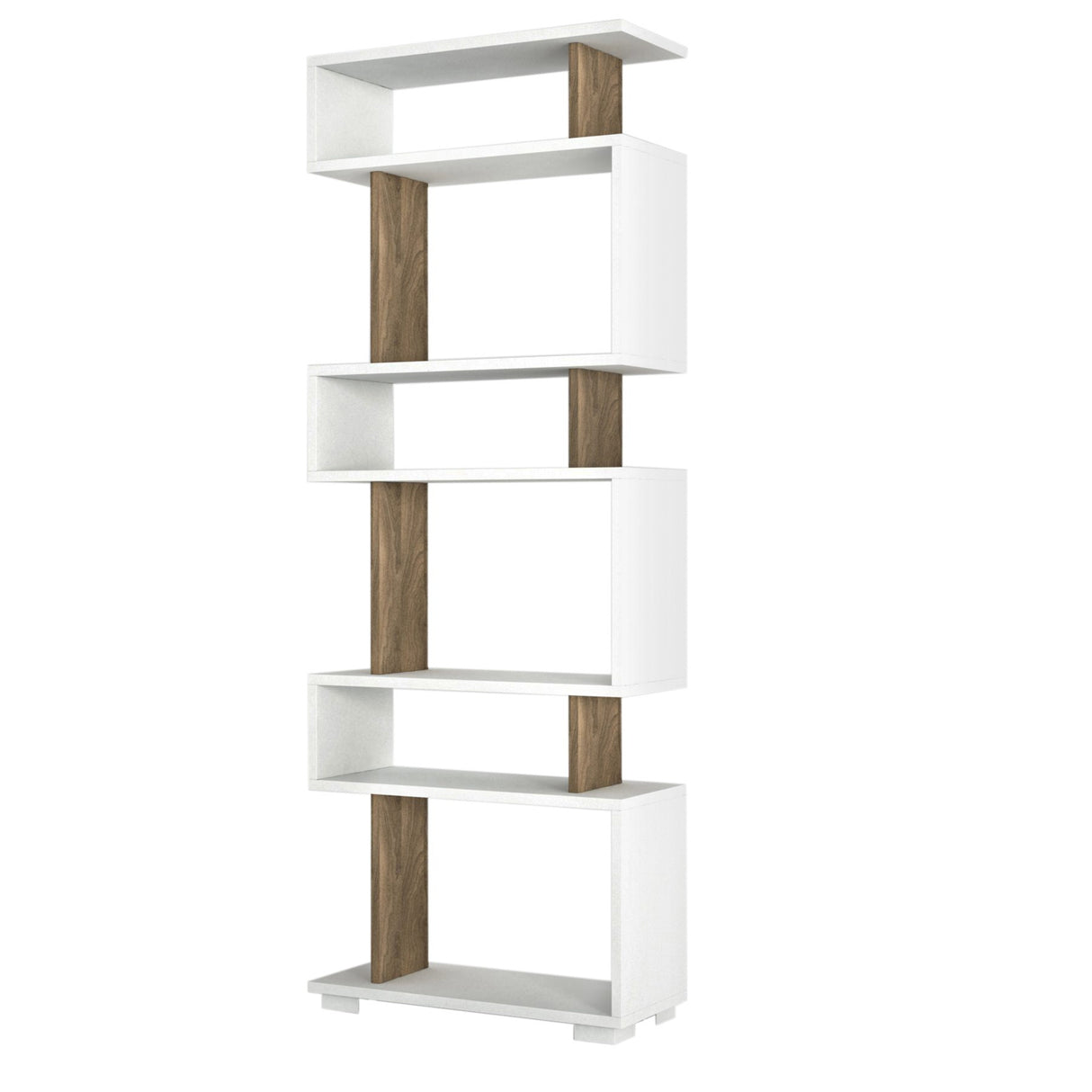 Bookcase block white walnut melamine 60x165x19.5 cm