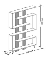 Bookcase Rain White Melamine 120x162x20 cm