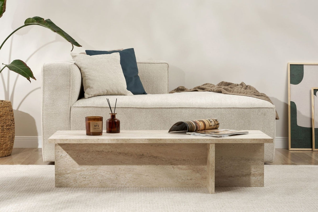 Rectangular coffee table Portland travertine melamine 120x45x30 cm 