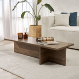 Rectangular coffee table Portland walnut melamine 120x45x30 cm 