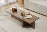Rectangular coffee table Portland walnut melamine 120x45x30 cm 