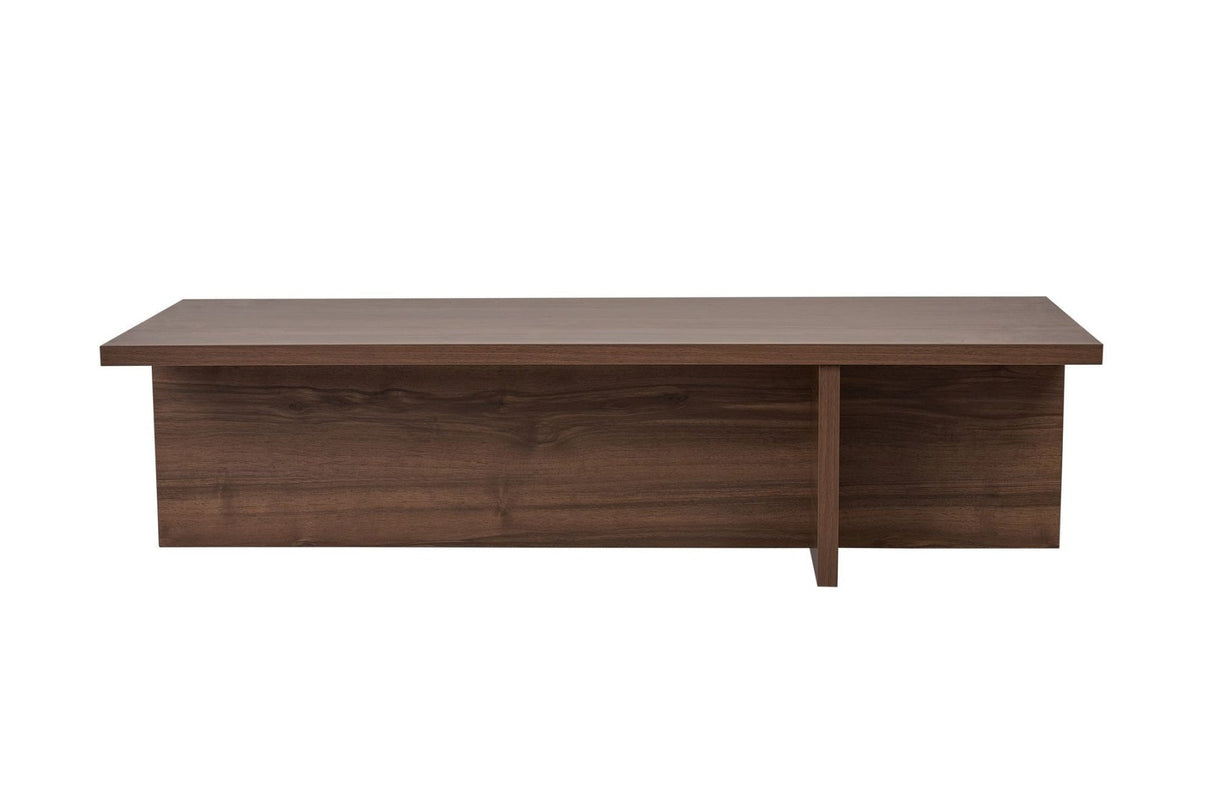 Rectangular coffee table Portland walnut melamine 120x45x30 cm 