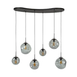 Industrial Hanging Lamp Nova Black 6-light Bar 135 cm 