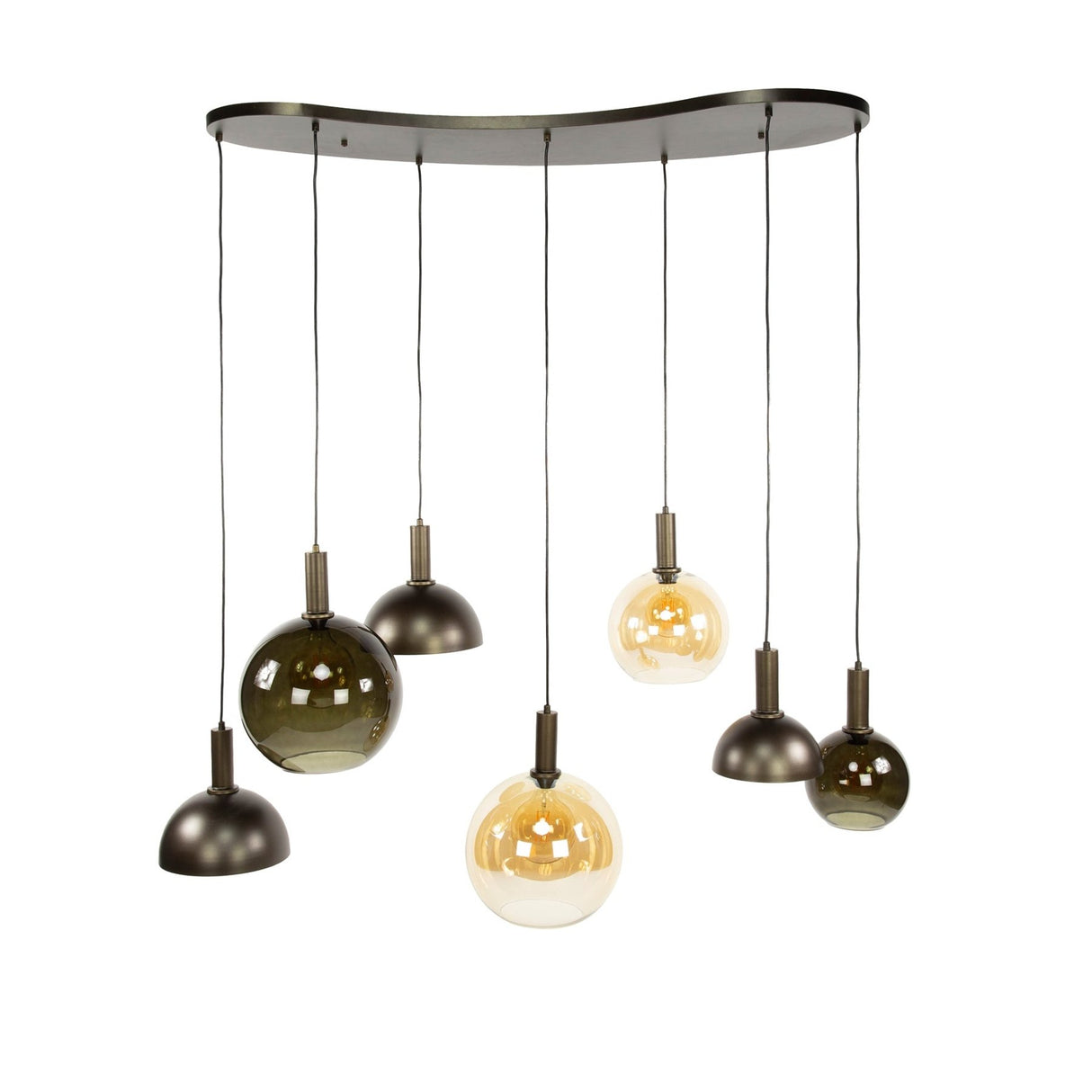 Cluster Pendant Lamp Sienna 7-lights – Brown 