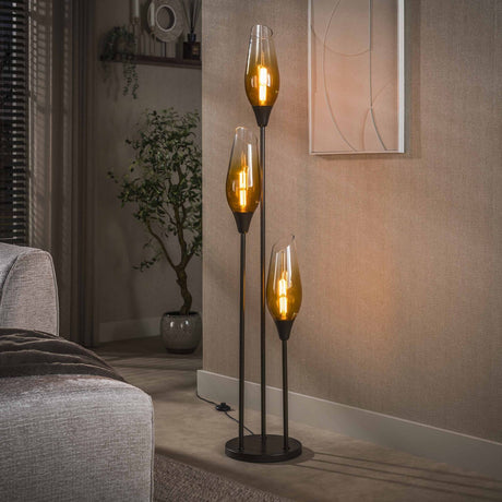 Floor lamp cocoon in sienna brown