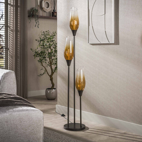 Floor lamp cocoon in sienna brown