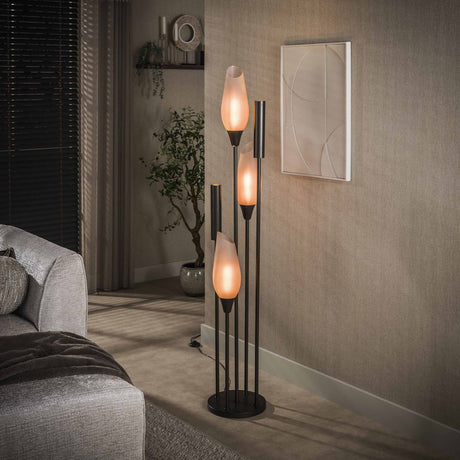 Floor lamp Cocoon 5-light brown frosted