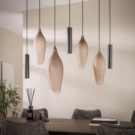 Hanging lamp Cocoon cocoon style brown frosted