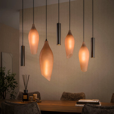 Hanging lamp Cocoon cocoon style brown frosted