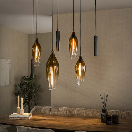 Hanging lamp cocoon pendant brown