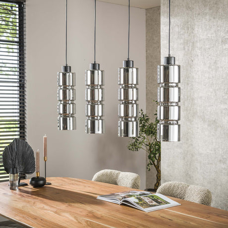 Hanglamp Kik 4-lichts cylinder glas