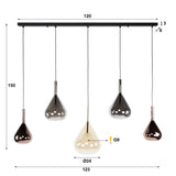 Noxen 5-light hanging lamp black 123 cm 