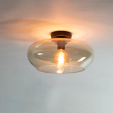 Ceiling lamp Phil 1-light amber-colored glass