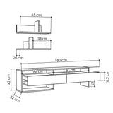 TV Meubels - TV Meubel Set Gara Mokka Melamine 180x42x32 cm - Dimehouse