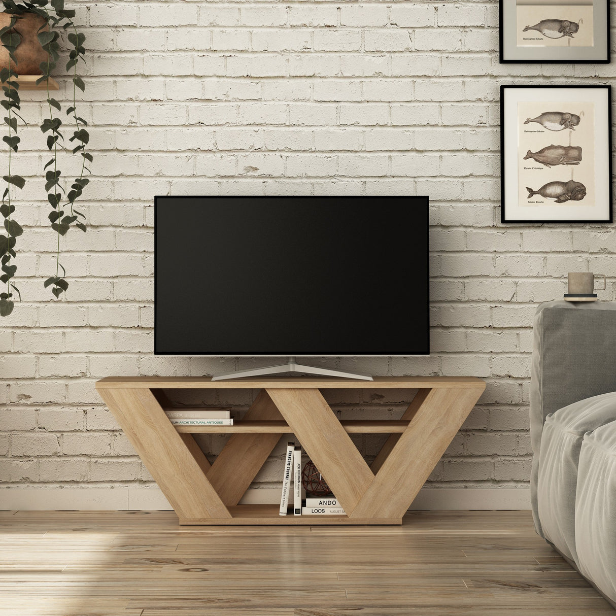 TV Meubel Pipralla Eik Melamine 110x40x30 cm