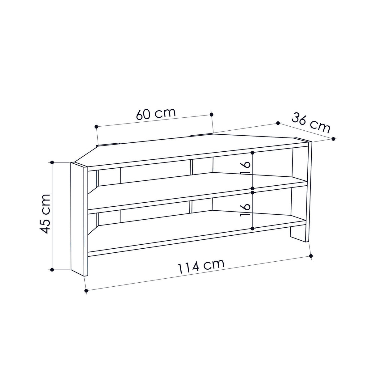 TV Meubel Thales Eik Melamine 114x45x36 cm