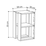 Nachtkastje Lonie Wit Melamine 30x55x30 cm