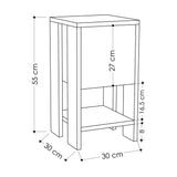 Nachtkastje Ema Wit Melamine 30x55x30 cm