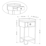 Nachtkastje Sirius Rechts Eik Melamine 32x61x30 cm