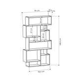 Asymmetric bookcase oak look melamine Karmato 96x168.5x25.5 cm