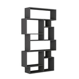 Asymmetric bookcase anthracite melamine Karmato 96x168.5x25.5 cm