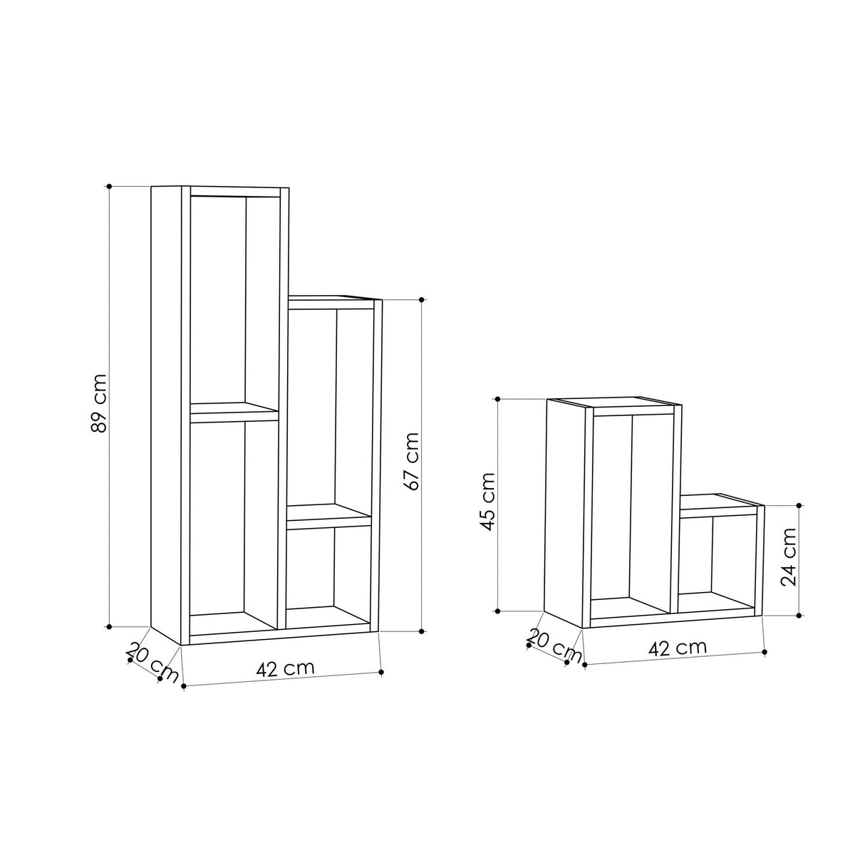 Bookcase Sule Wit Melamine 42x89x20 cm