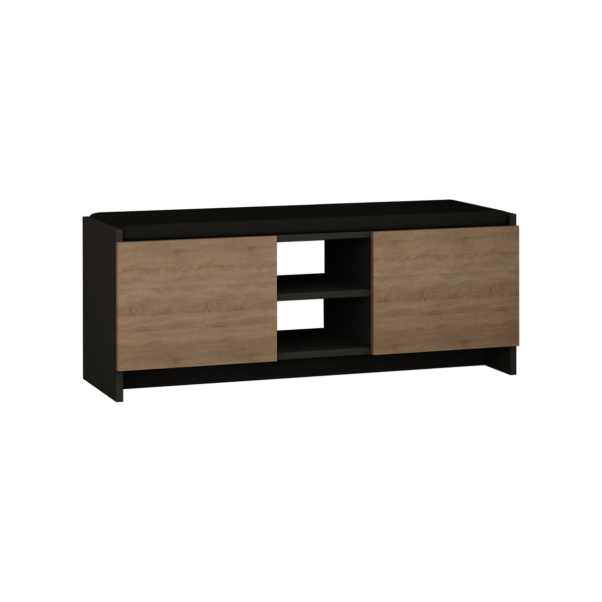 Shoe cabinet Zulla Anthracite oak melamine 110x43x37 cm