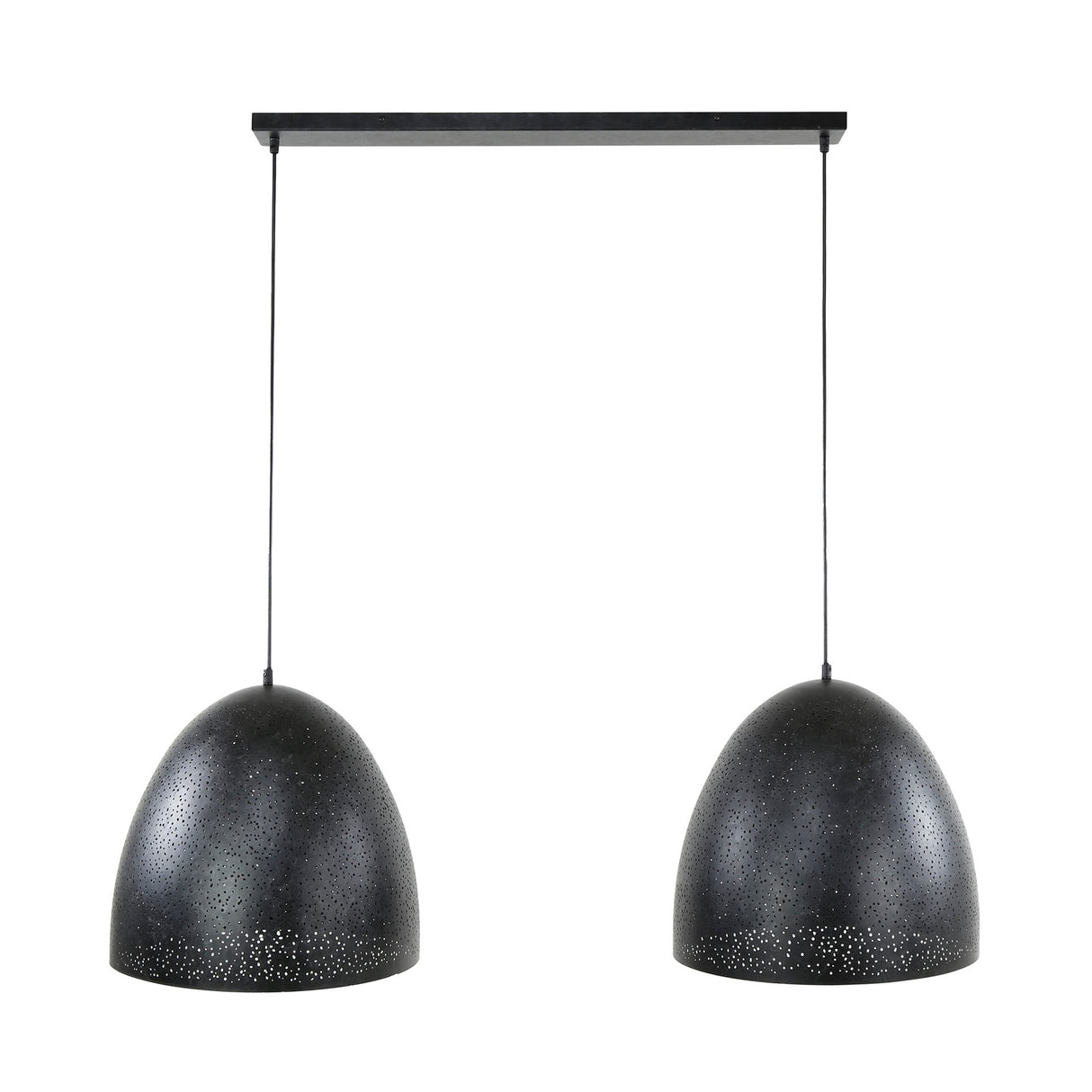 Hanging lamp Kylian 2-light metal black