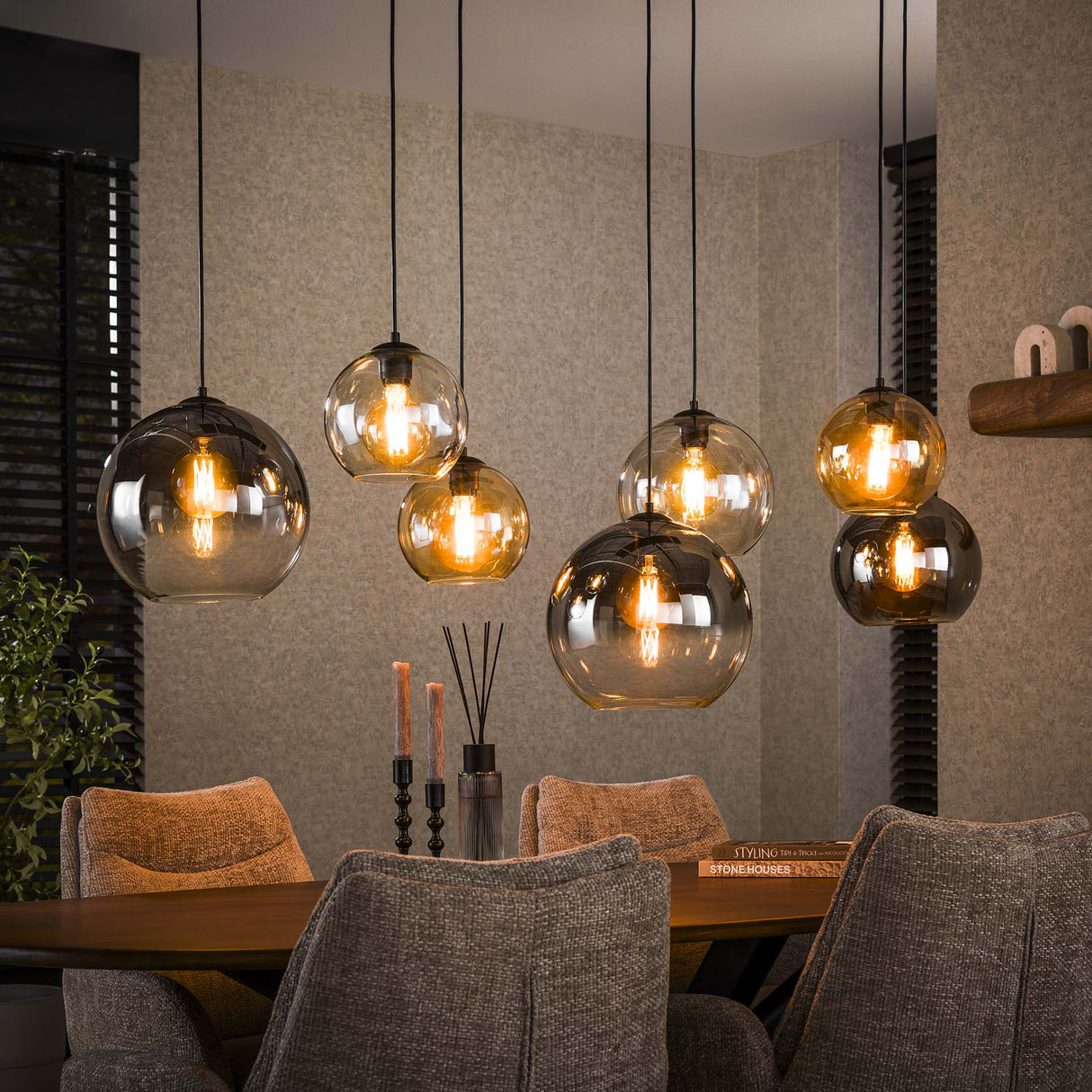 Modern Pendant Lamp Juliette Glass 7-light 