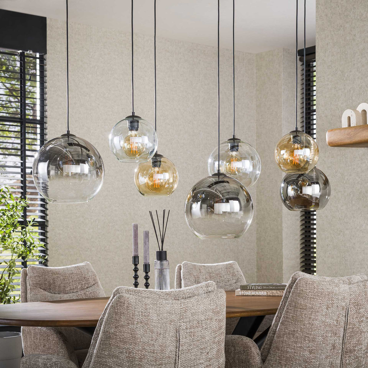 Modern Pendant Lamp Juliette Glass 7-light 