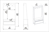 Wardrobe Furniture Coat Rack Walnut Melamine Devon - With Compartments and Drawer 