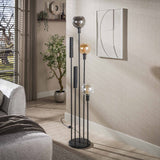 Floor lamp 5-light stepped colored glass black metal Valeo